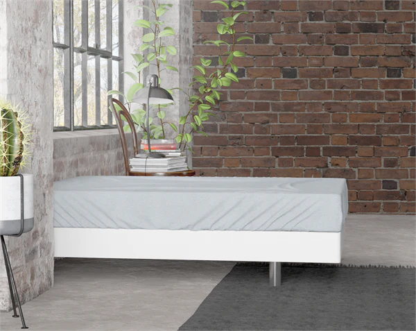 Drap-housse en flanelle Premium Gris - Image 2