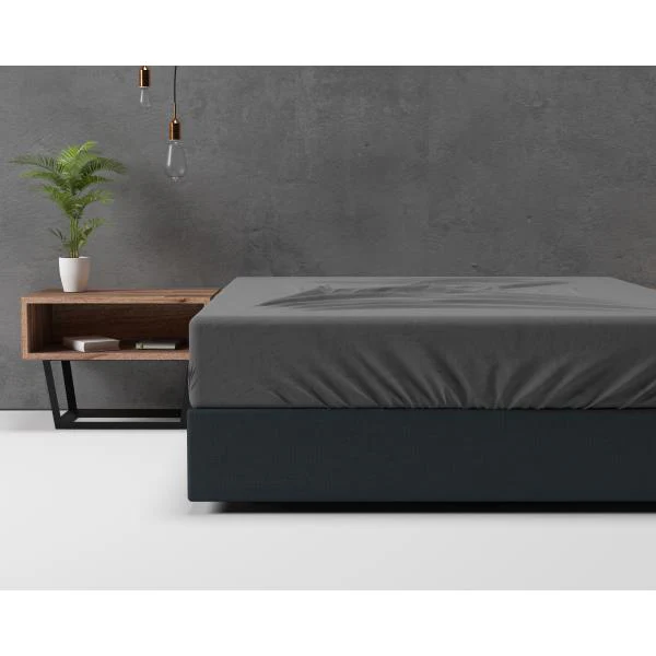Drap-housse Basic Flanelle Anthracite - Image 3