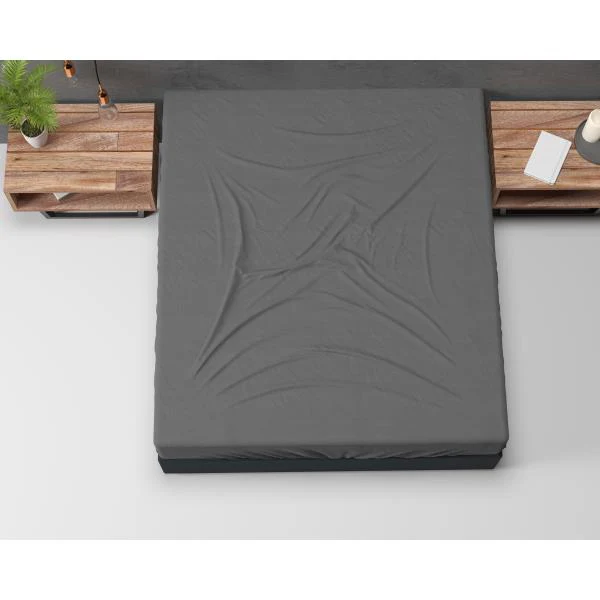 Drap-housse Basic Flanelle Anthracite - Image 4