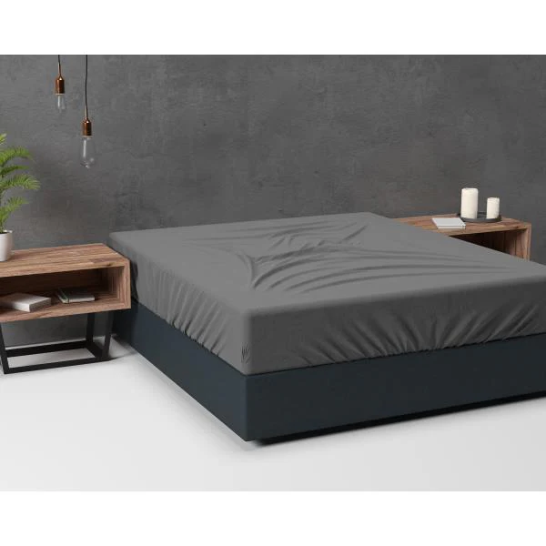 Drap-housse Basic Flanelle Anthracite - Image 5