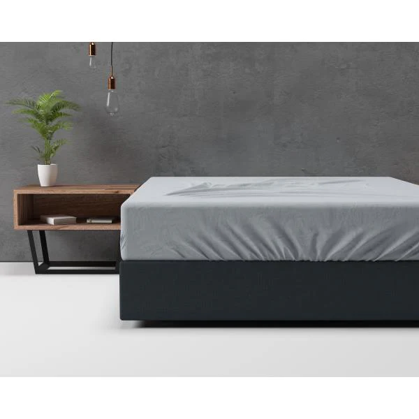Drap-housse Basic Flanelle Gris - Image 2