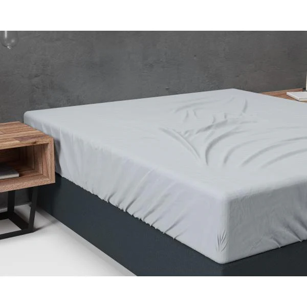 Drap-housse Basic Flanelle Gris - Image 4