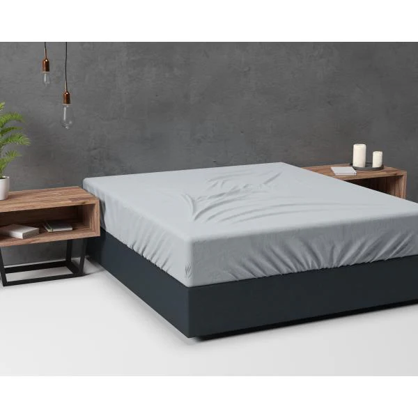 Drap-housse Basic Flanelle Gris - Image 5