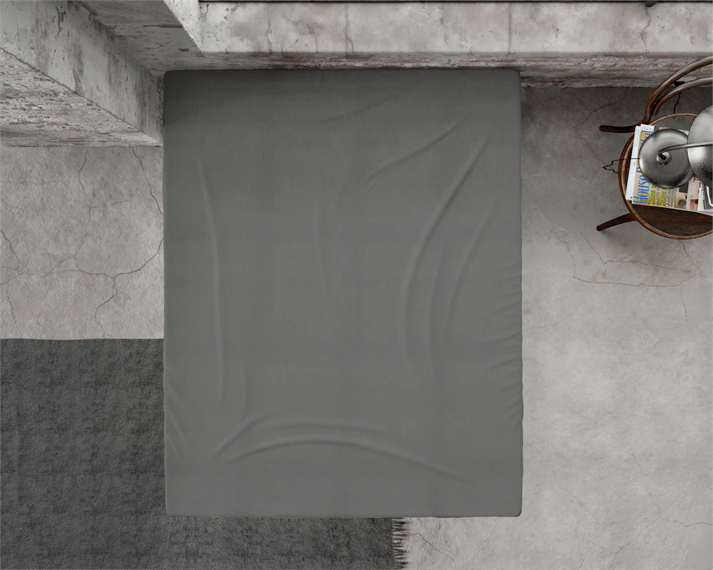 Drap-housse en flanelle Premium Anthracite - Image 2
