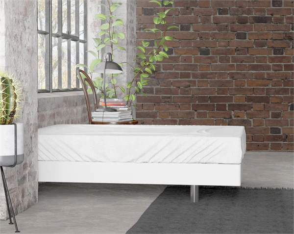 Drap-housse en flanelle Premium Blanc - Image 2
