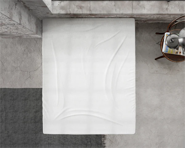 Drap-housse en flanelle Premium Blanc - Image 3