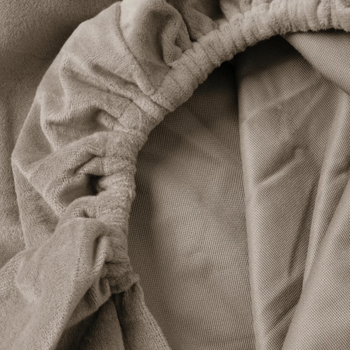 Drap-housse en Velours Taupe - Image 7