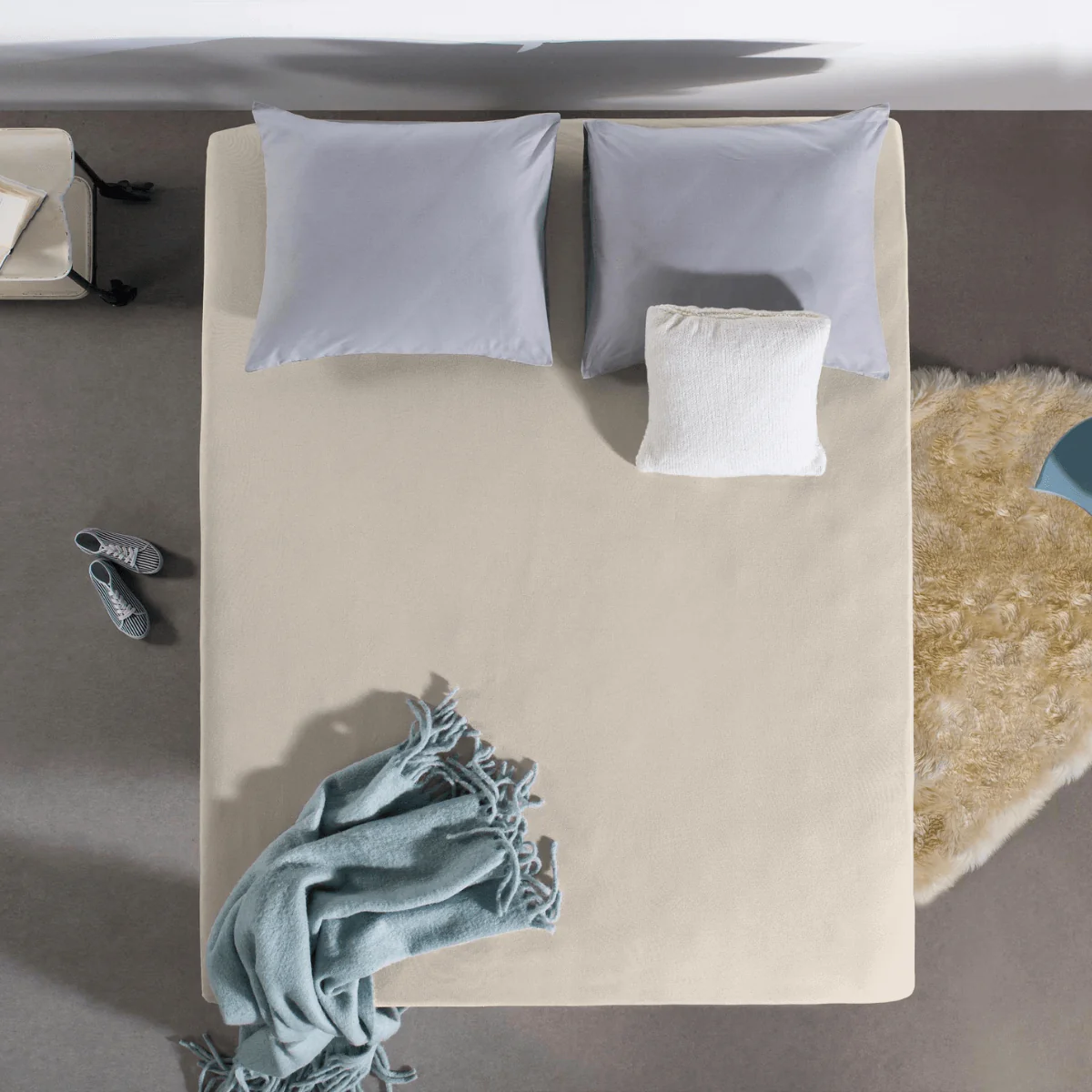 Drap-housse Jersey Topper Crème - Image 2