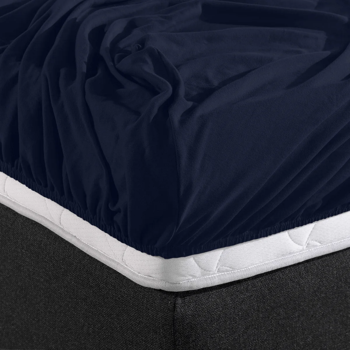 Drap-housse Simple Jersey Bleu Indigo - Image 4