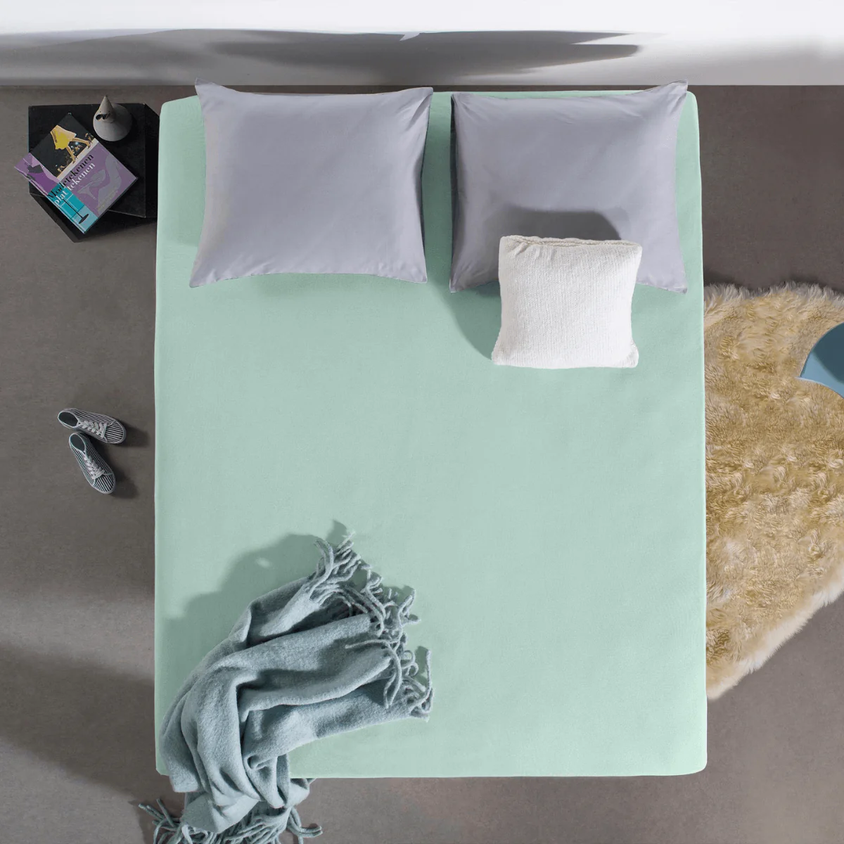 Drap-housse Simple Jersey Bleu Pastel - Image 2