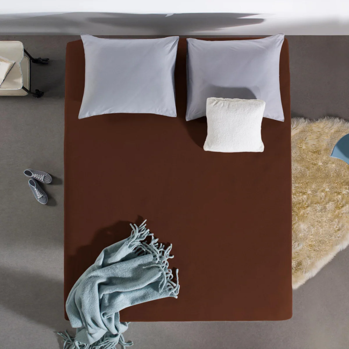 Drap-housse Simple Jersey Marron - Image 2