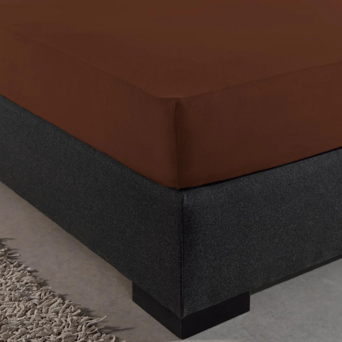 Drap-housse Simple Jersey Marron - Image 3