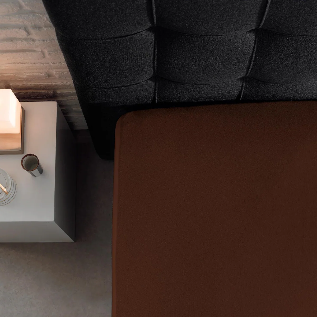 Drap-housse Simple Jersey Marron - Image 5