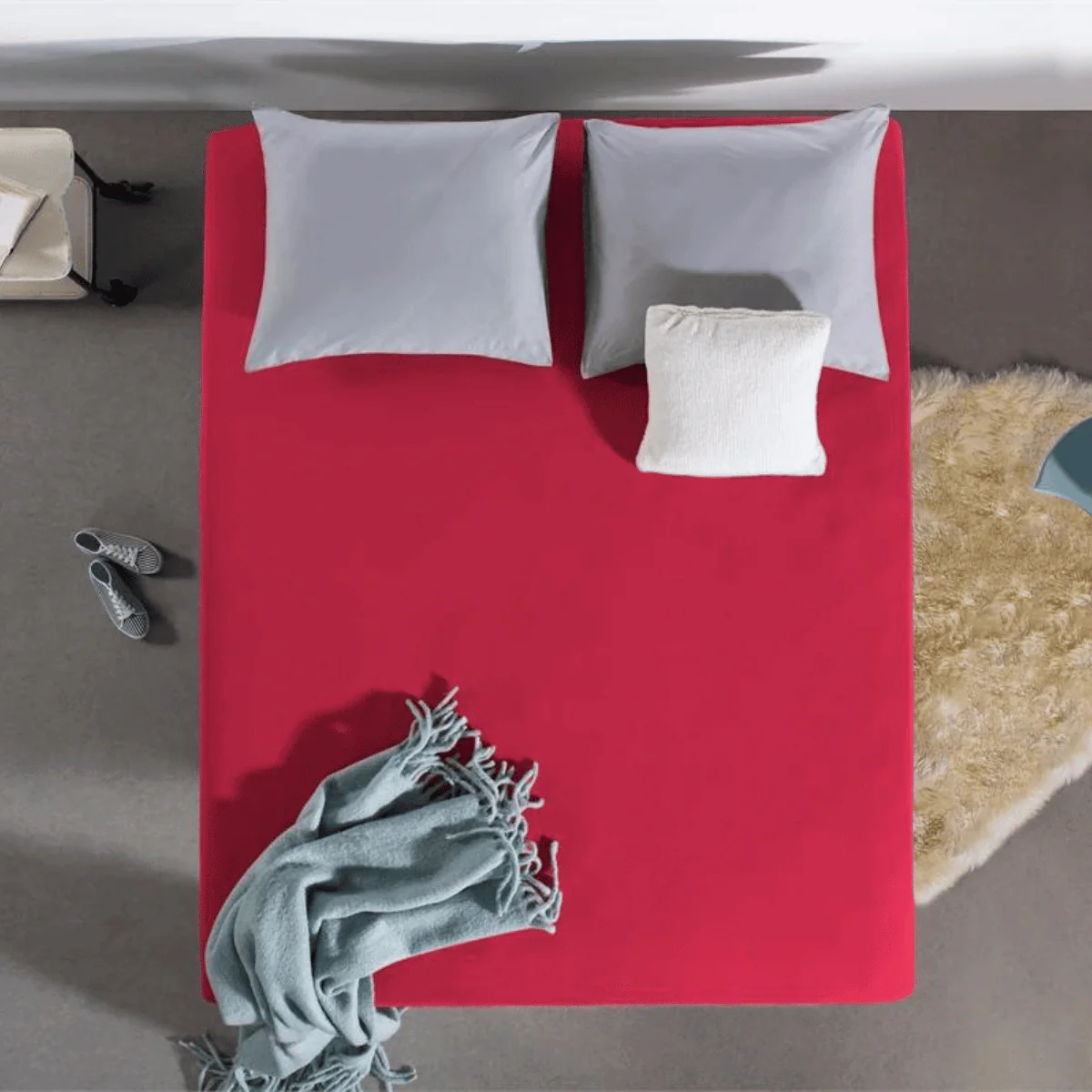 Drap-housse Simple Jersey Rose Vif - Image 2