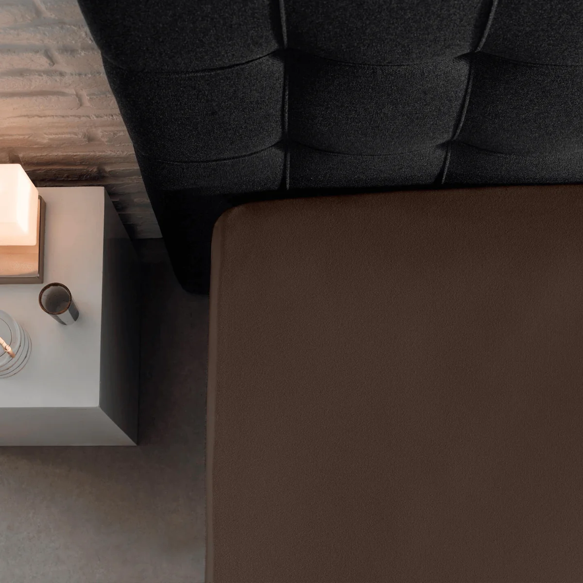 Drap-housse Simple Jersey Taupe Profond - Image 3