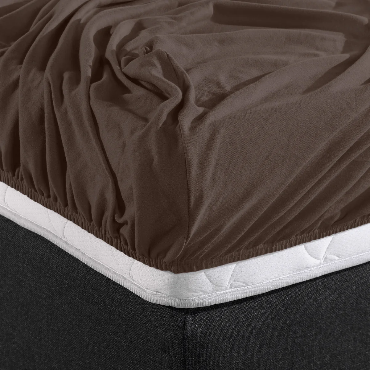 Drap-housse Simple Jersey Taupe Profond - Image 5
