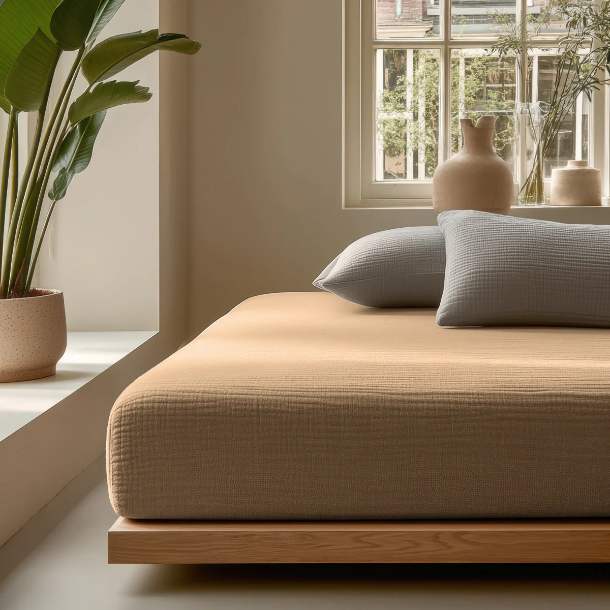 Mousseline Drap-Housse - Taupe