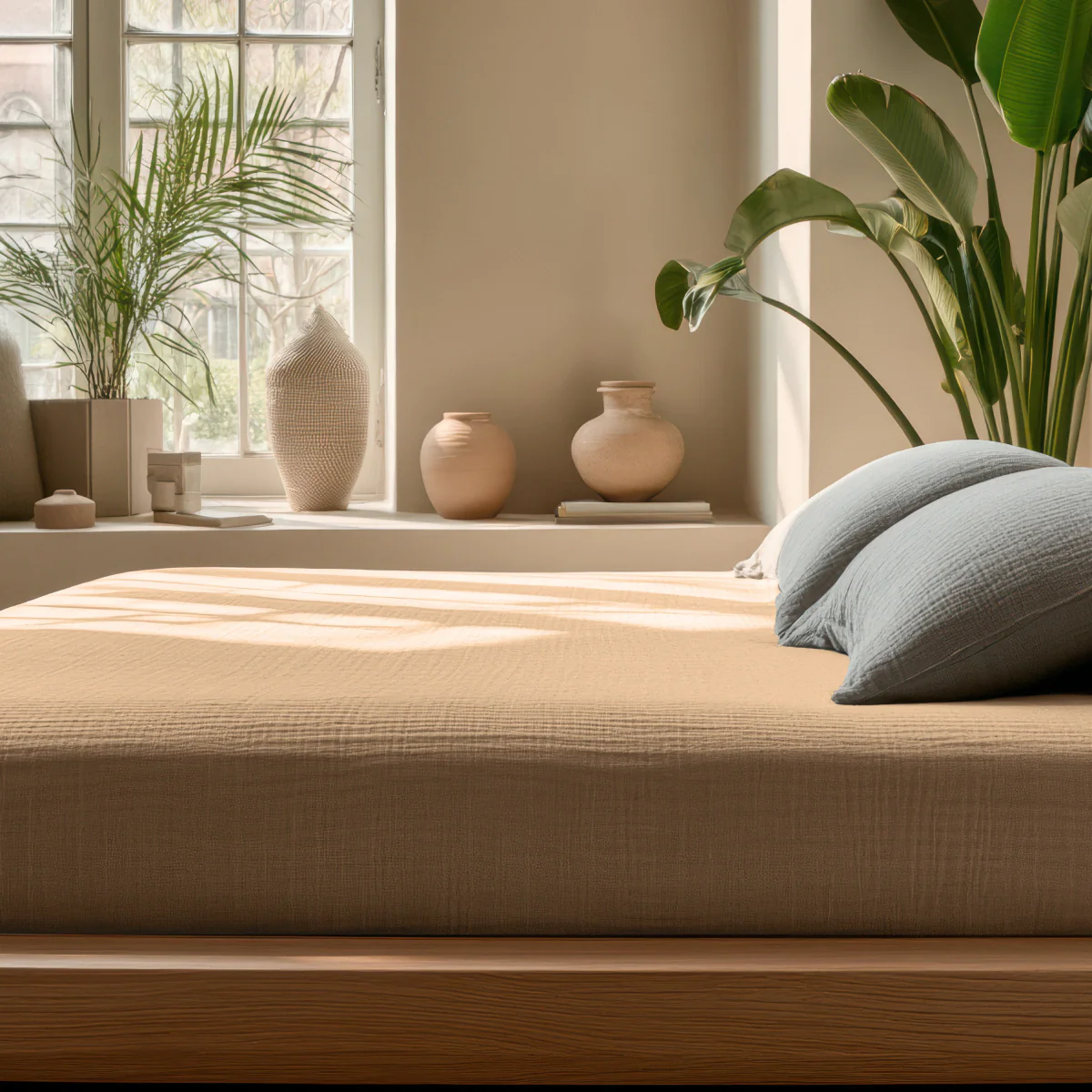 Mousseline Drap-Housse - Taupe - Image 2