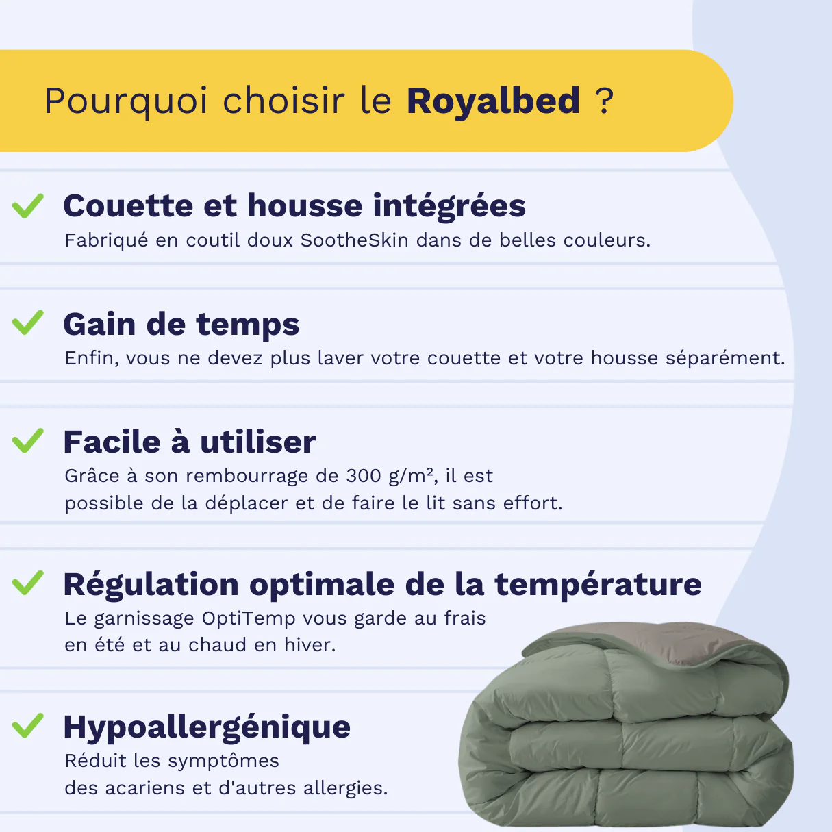 Zelesta Royalbed - Gris Tendre & Vert Pastel - Image 4