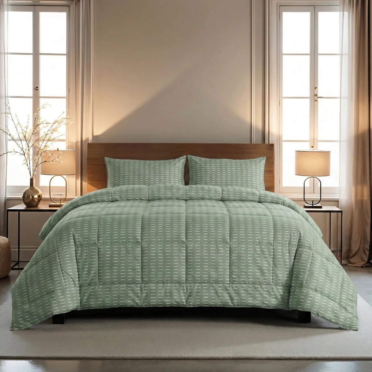 Zelesta Wonderbed 4 Saisons Double - Coutures Olive - Image 2