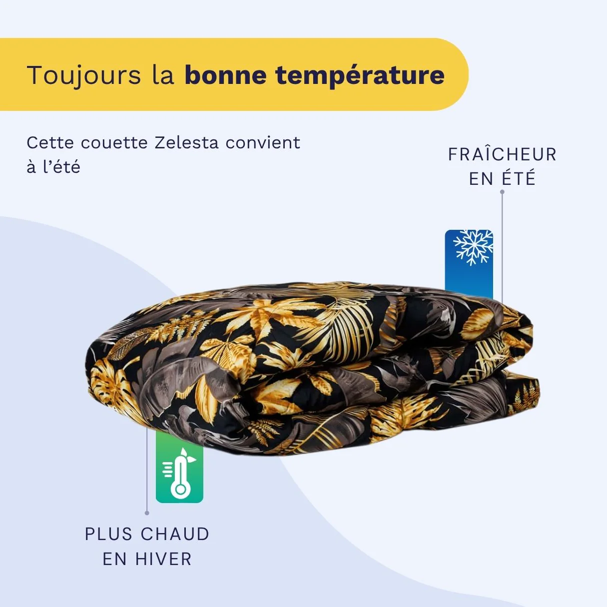 Zelesta Comfort Design Couette Été - Feuilles Dorées - Image 4