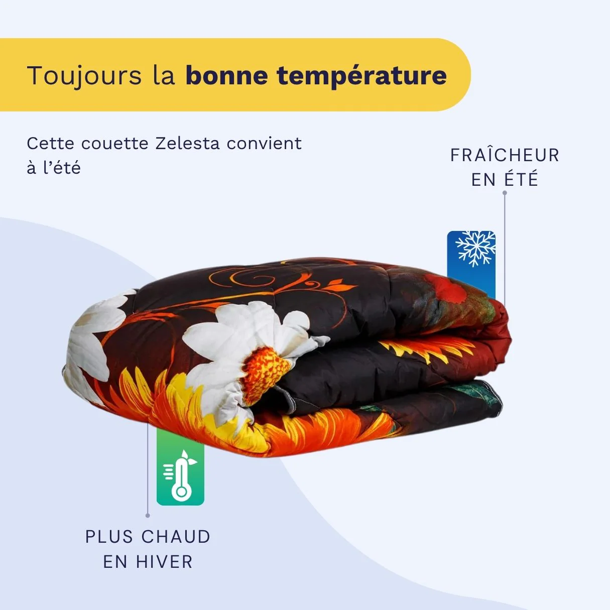 Zelesta Comfort Design Couette Été - Fleurs d'Été - Image 4