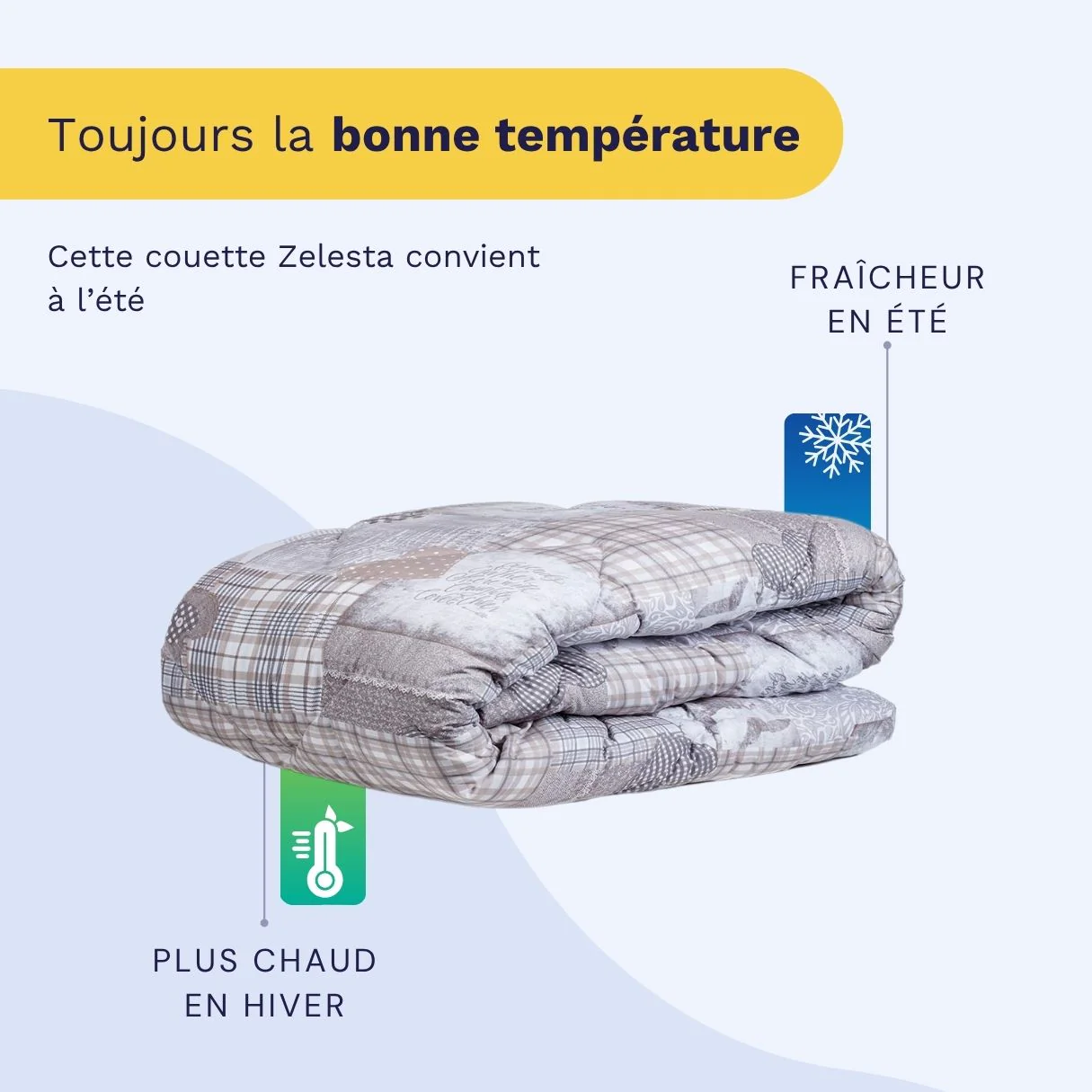 Zelesta Comfort Design Couette Été - Patchwork Coeurs - Image 4