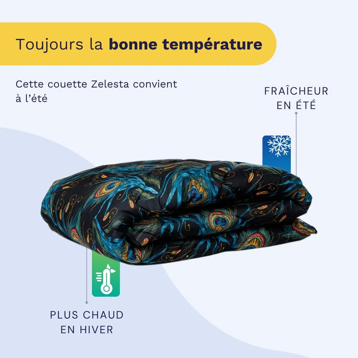 Zelesta Comfort Design Couette Été - Plumes de Paon - Image 4