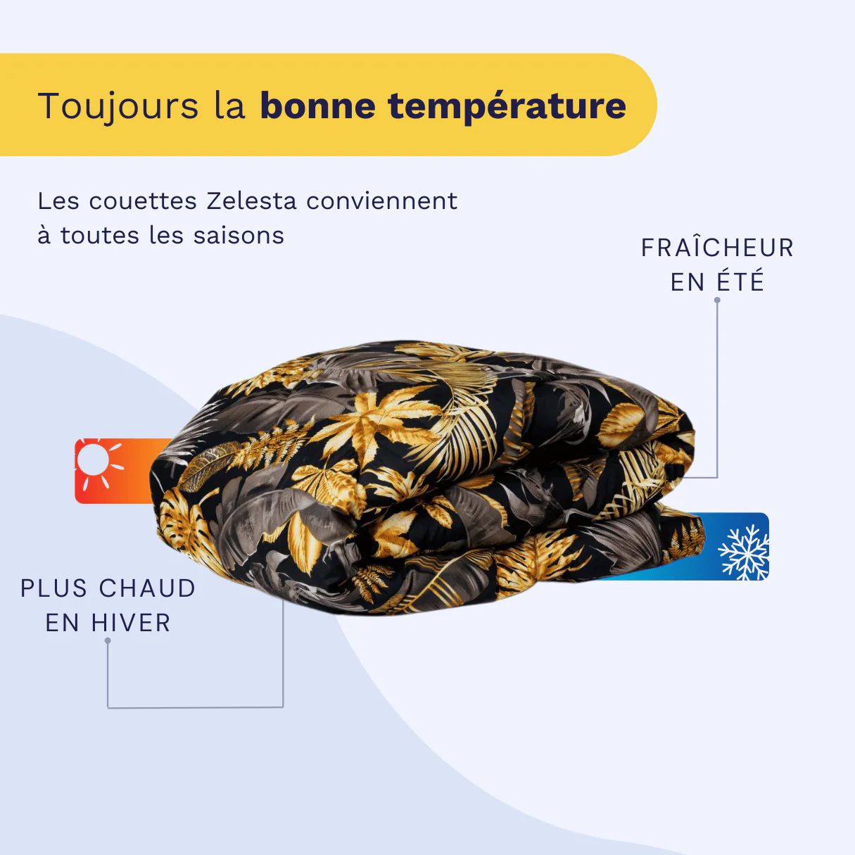 Zelesta Comfort Design Couette - Feuilles Dorées - Image 4