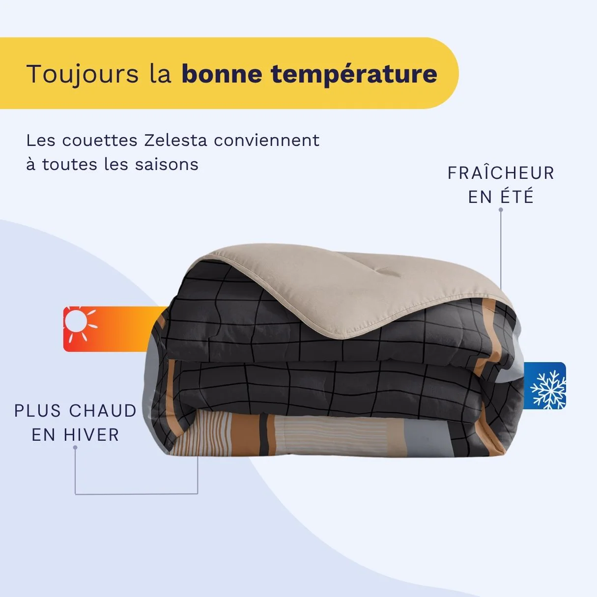Zelesta Comfort Design Couette - Rayures Bleues - Image 4