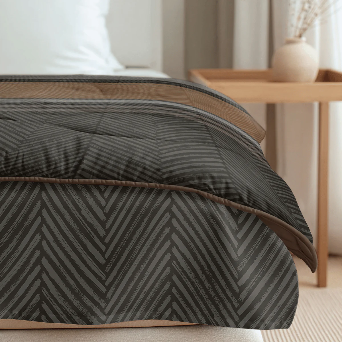 Zelesta Comfort Design Couette - Rayures Marron - Image 3