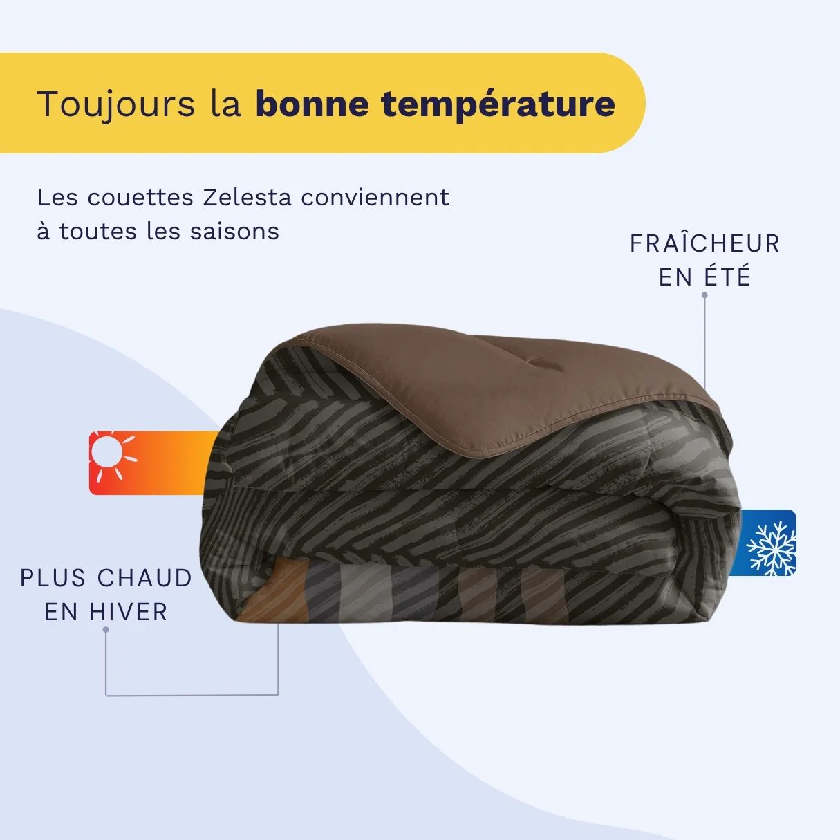 Zelesta Comfort Design Couette - Rayures Marron - Image 4
