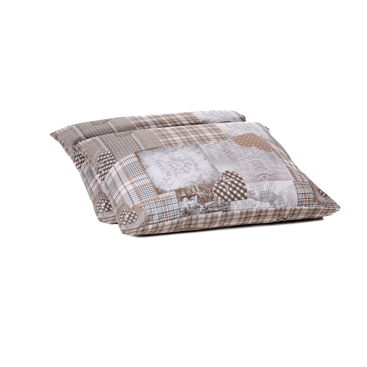 Zelesta Comfort Design Taies d'Oreiller - Set de 2 - Patchwork Coeurs