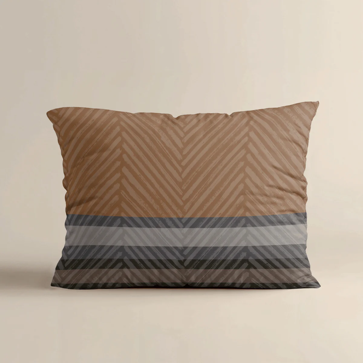Zelesta Comfort Design Taies d'Oreiller - Set de 2 - Rayures Marrons - Image 2
