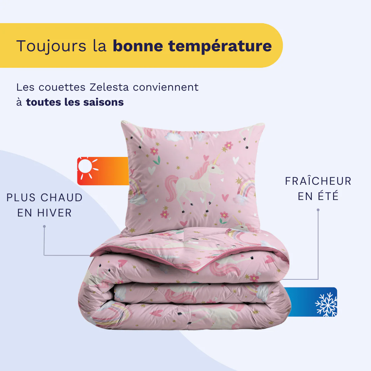 Zelesta Comfort Kids Couette - Licorne Arc-en-Ciel - Image 3