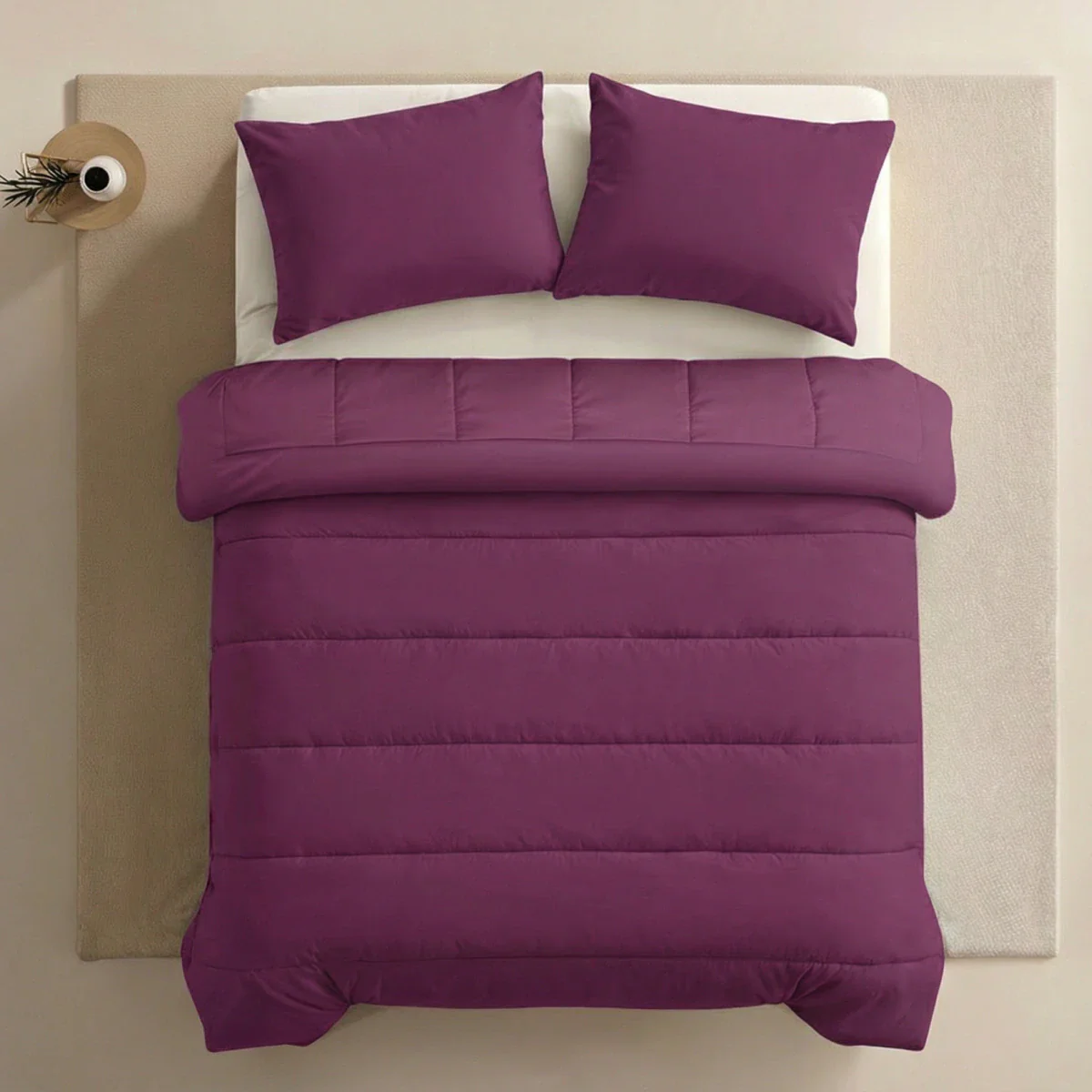 Zelesta Comfort Unie Taies d'Oreiller - Set de 2 - Bordeaux - Image 3