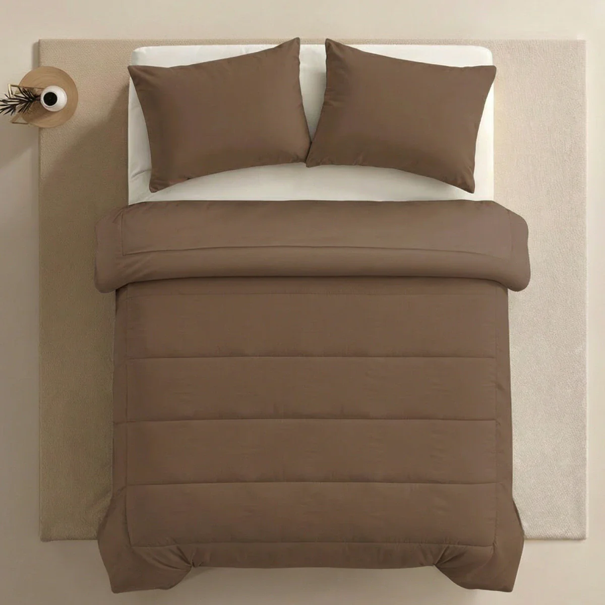 Zelesta Comfort Unie Taies d'Oreiller - Set de 2 - Moka - Image 3