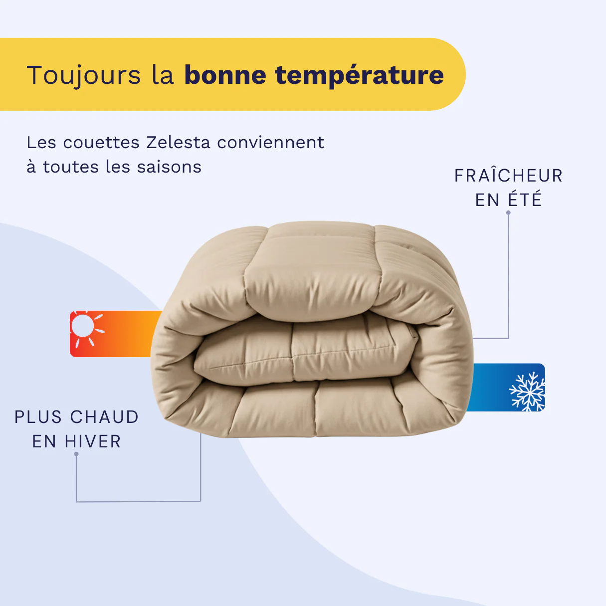 Zelesta Comfort Unie Couette - Sable Chaud - Image 3