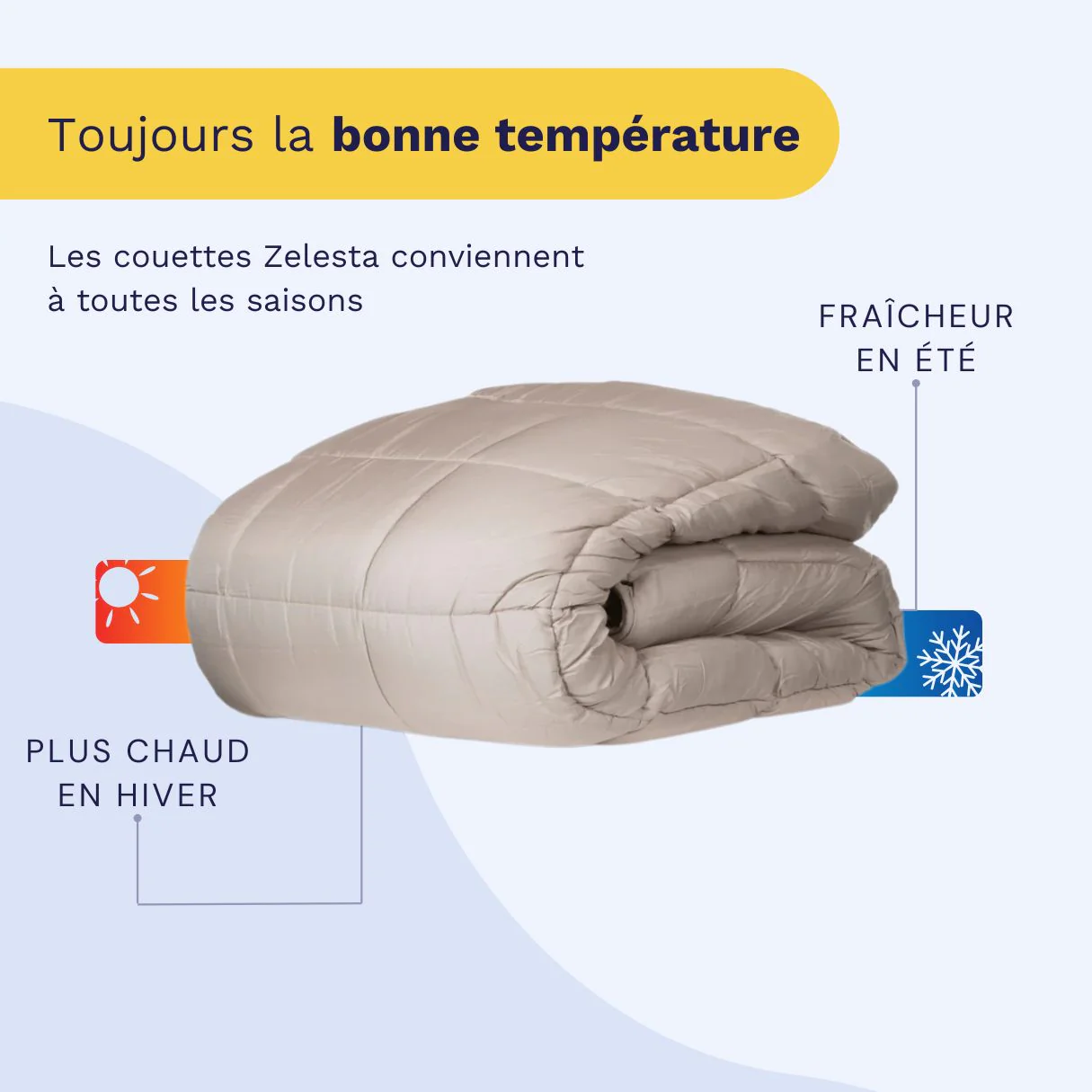 Zelesta Comfort Unie Couette - Taupe - Image 4