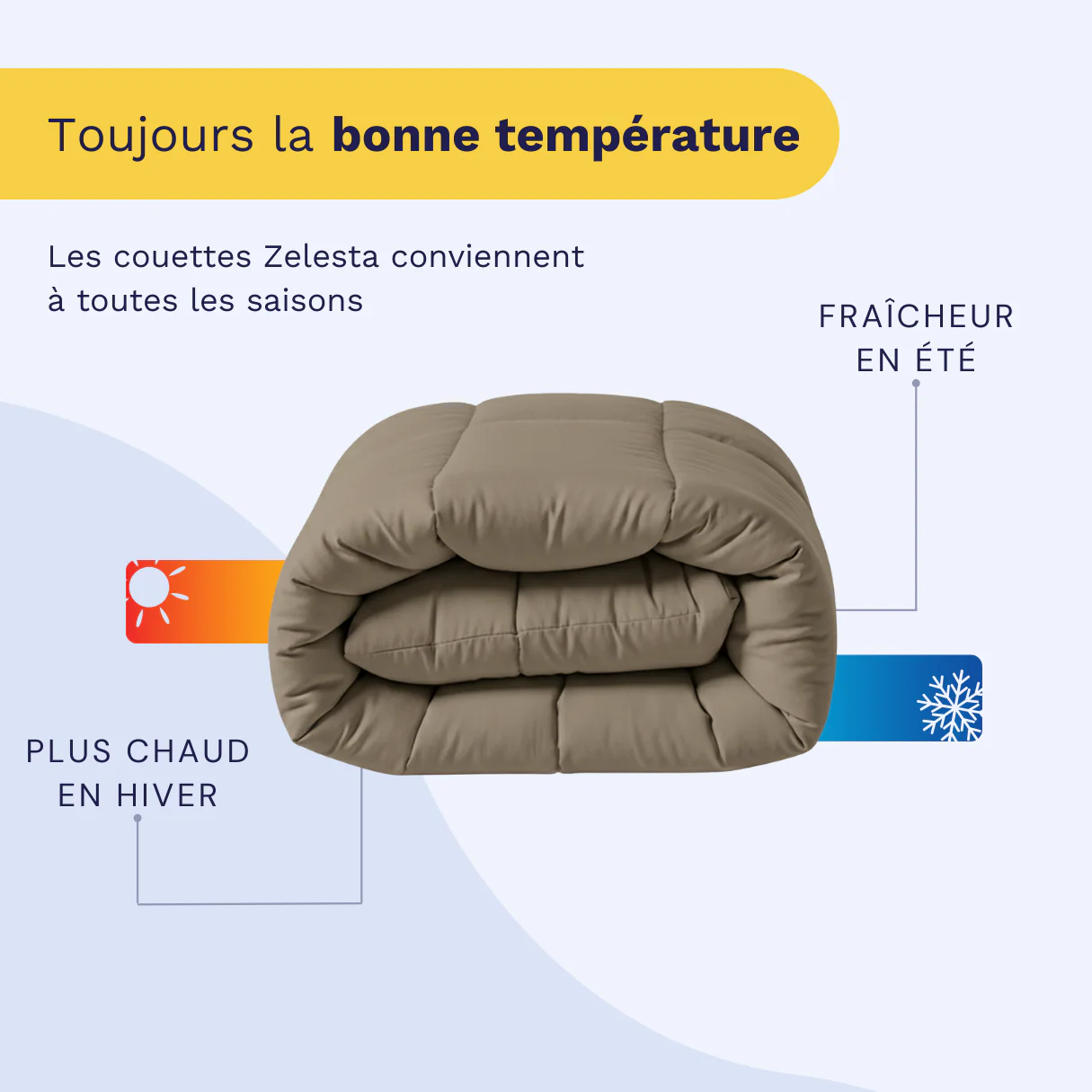 Zelesta Comfort Unie Couette - Taupe Naturel - Image 3