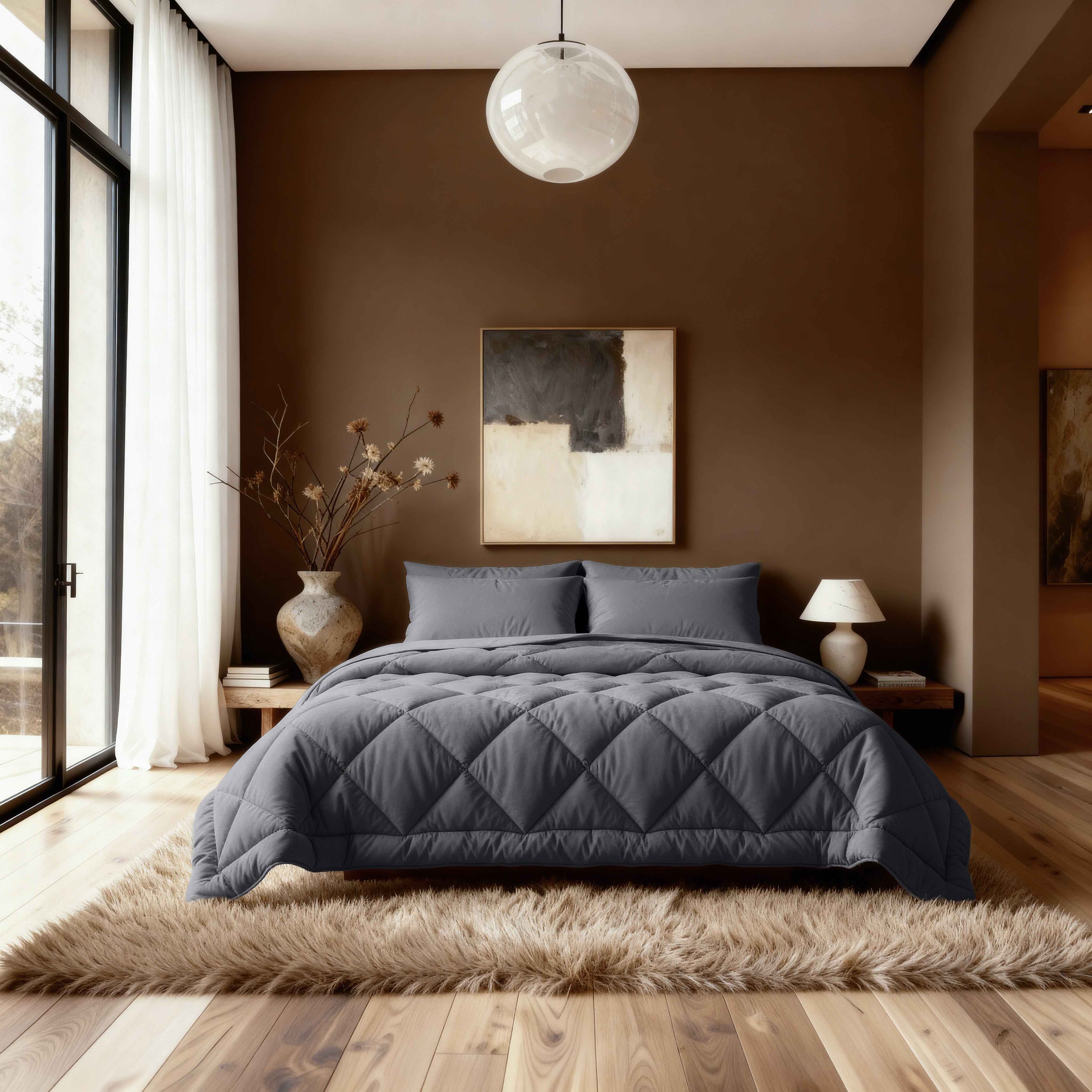 Zelesta Comfort Unie Diamant Couette - Anthracite - Image 2