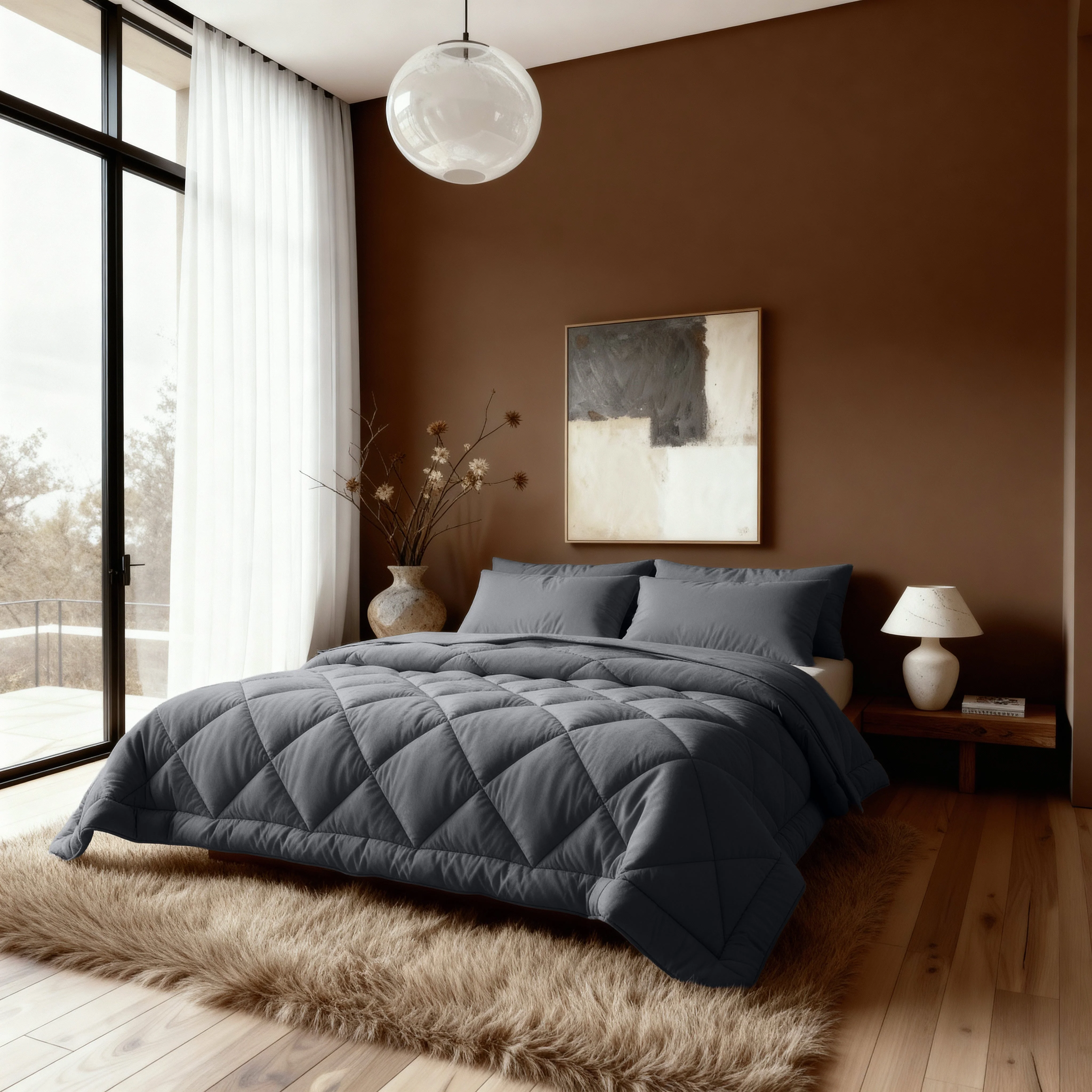 Zelesta Comfort Unie Diamant Couette - Anthracite - Image 3