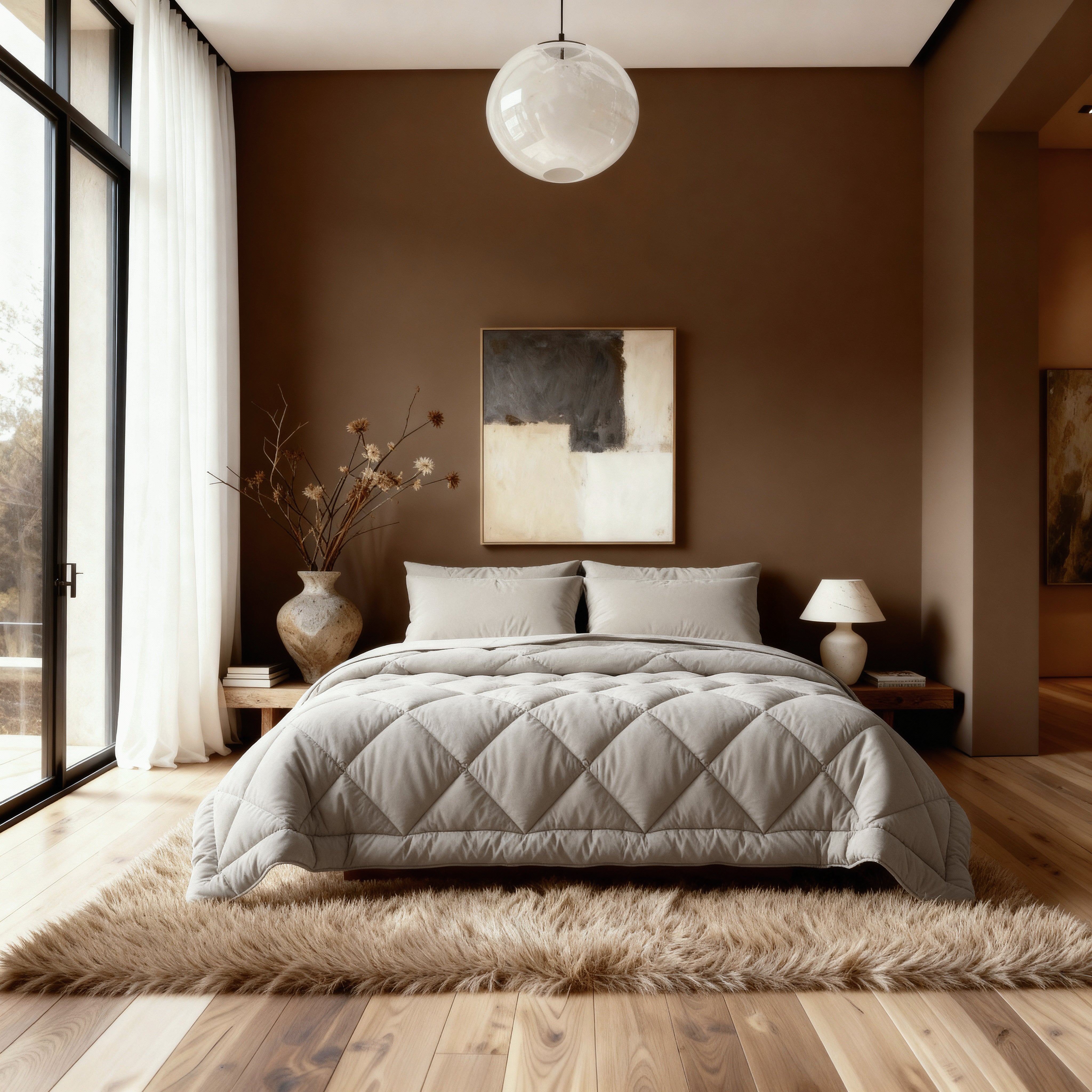 Zelesta Comfort Unie Diamant Couette - Beige Sable - Image 2