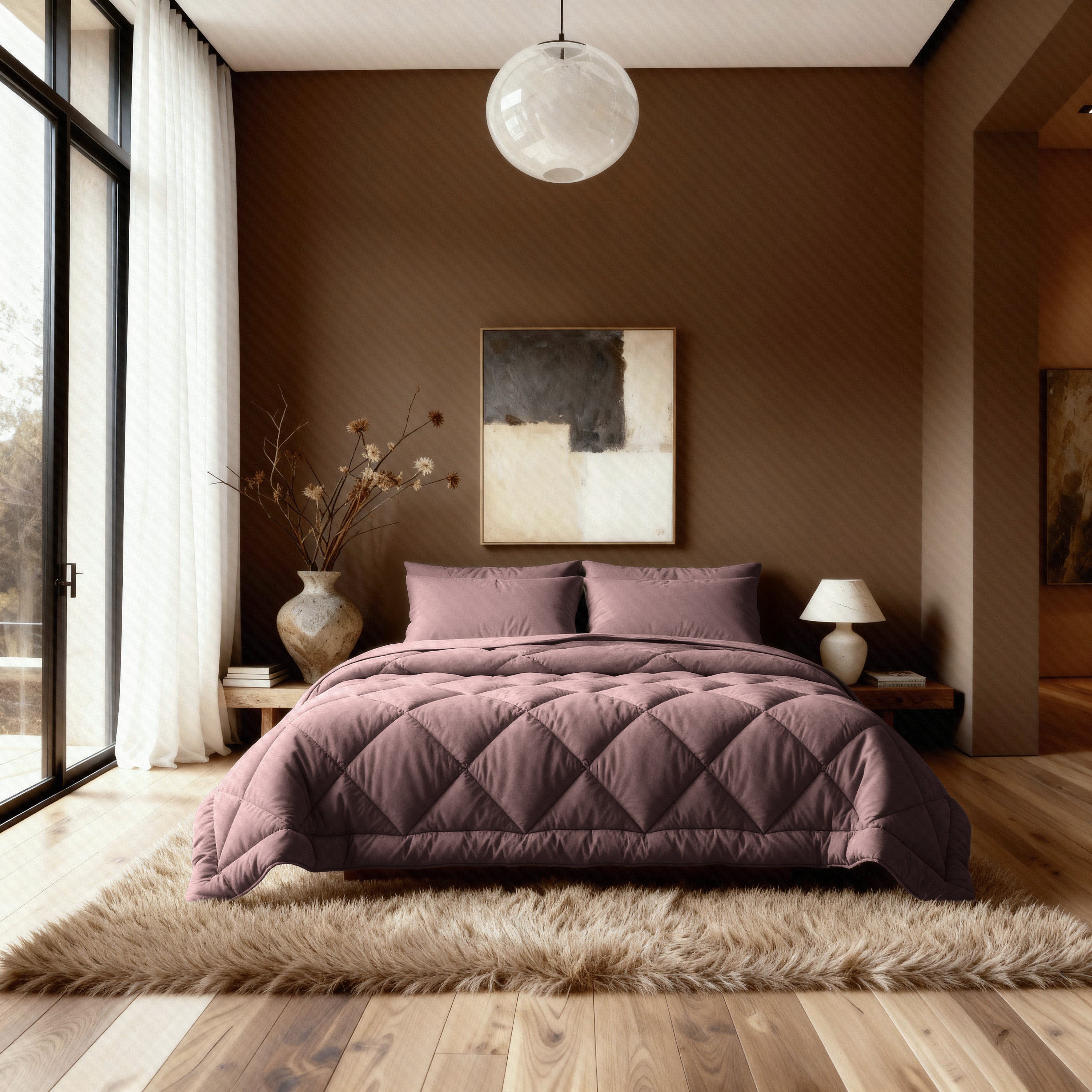 Zelesta Comfort Unie Diamant Couette - Bordeaux - Image 2