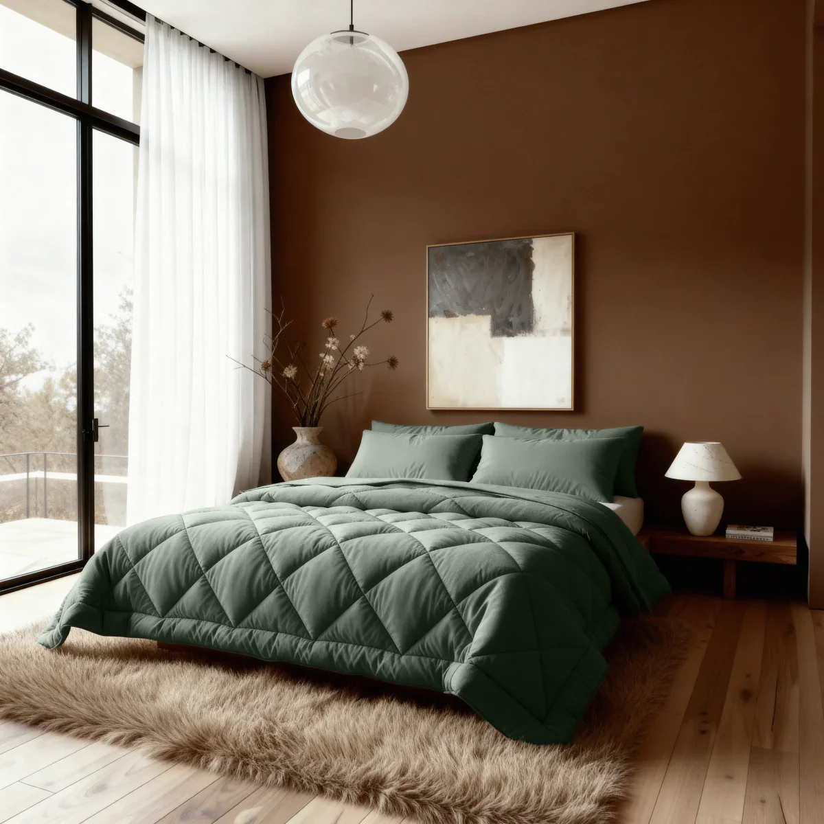 Zelesta Comfort Unie Diamant Couette - Vert - Image 2
