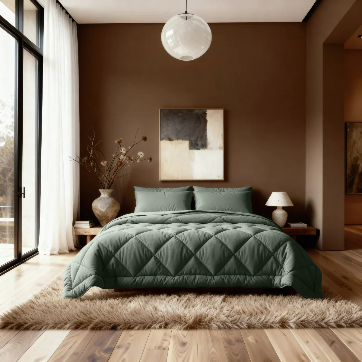 Zelesta Comfort Unie Diamant Couette - Vert - Image 3