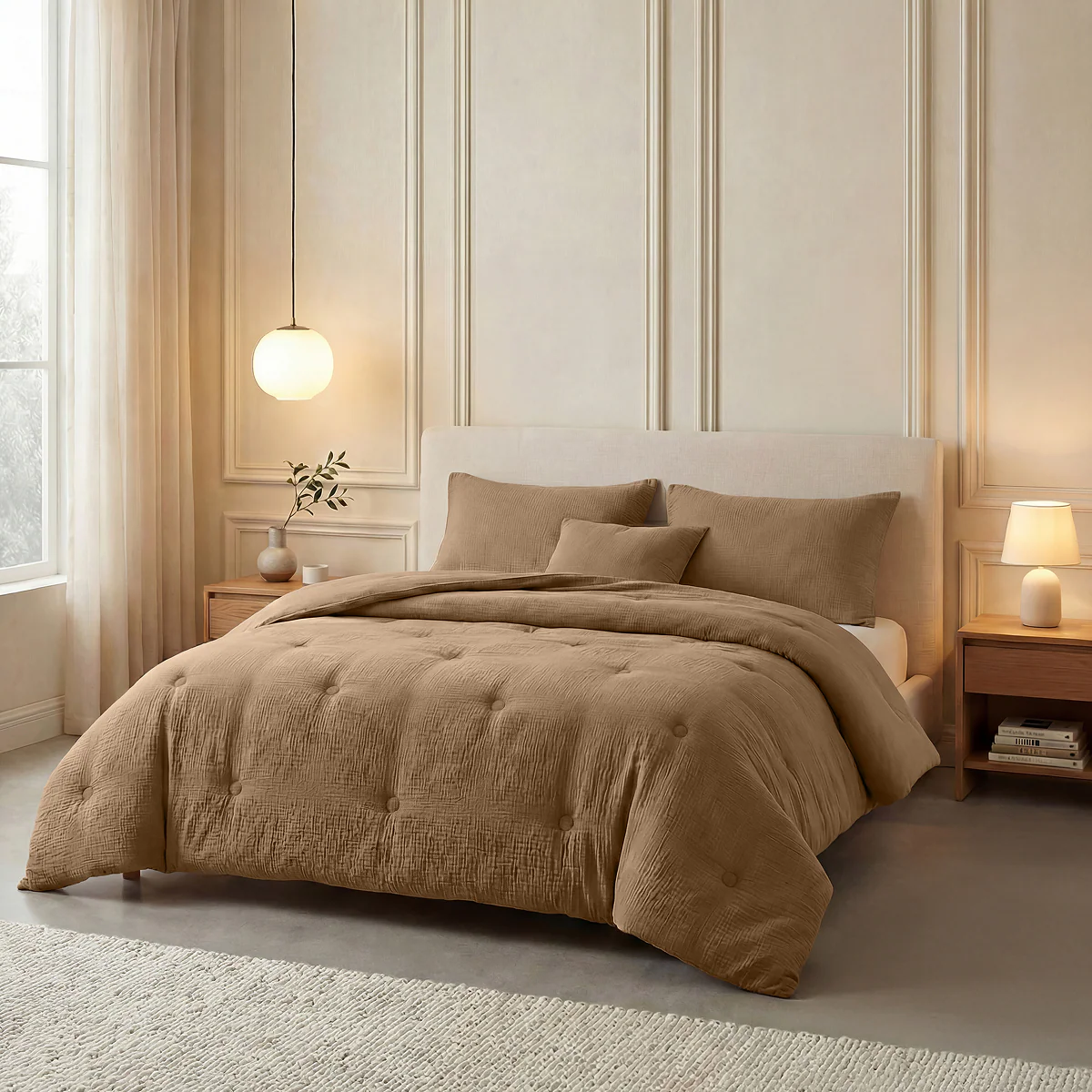 Zelesta Deluxe Couette Mousseline de Coton - Marron - Image 3