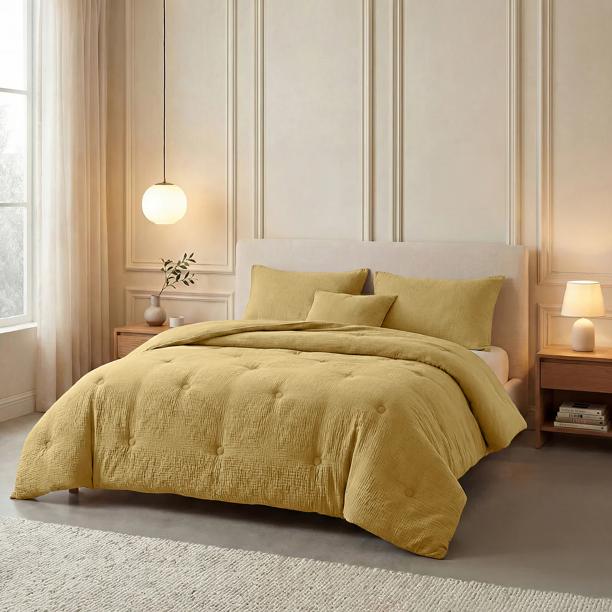 Zelesta Deluxe Couette Mousseline de Coton - Ocre - Image 3