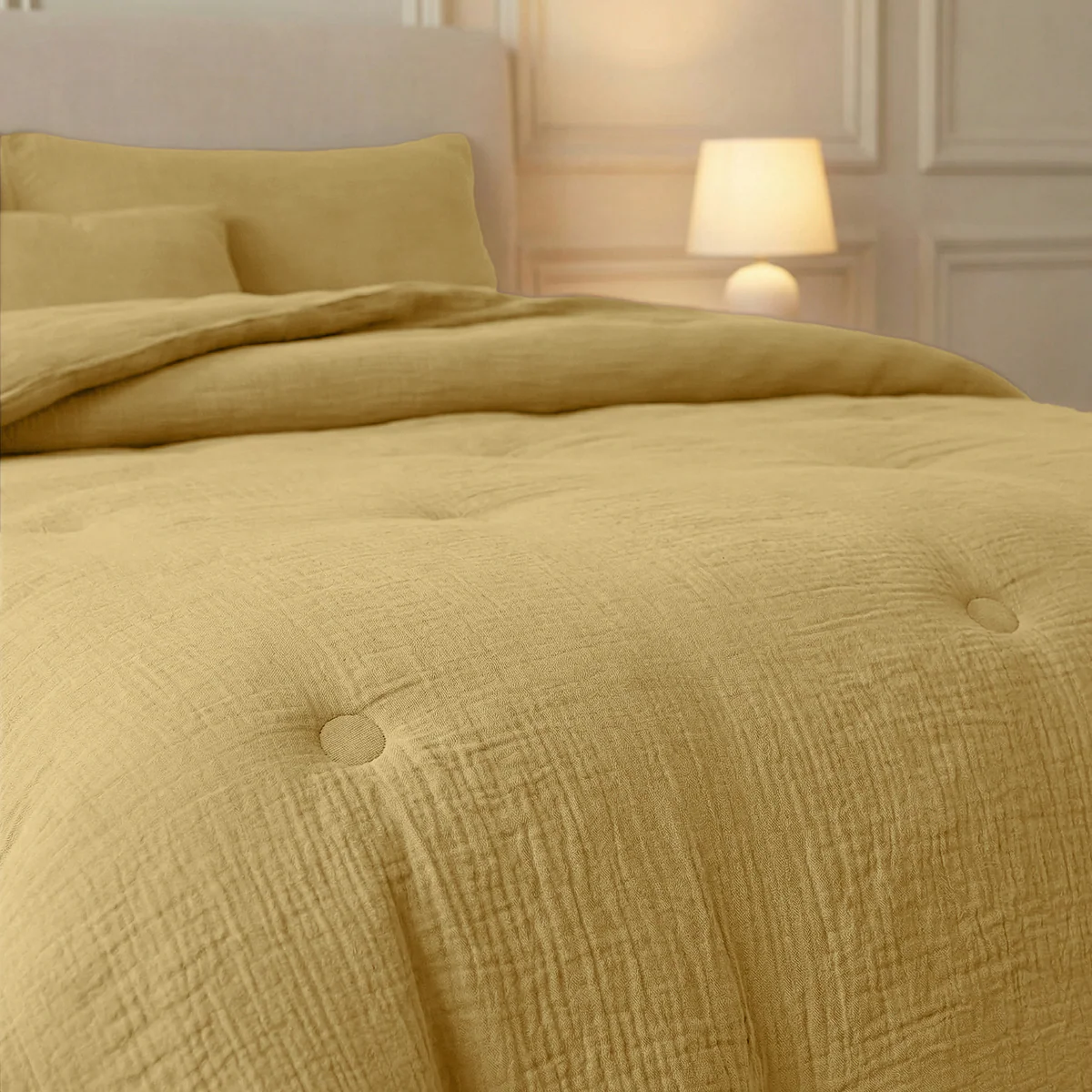 Zelesta Deluxe Couette Mousseline de Coton - Ocre - Image 4