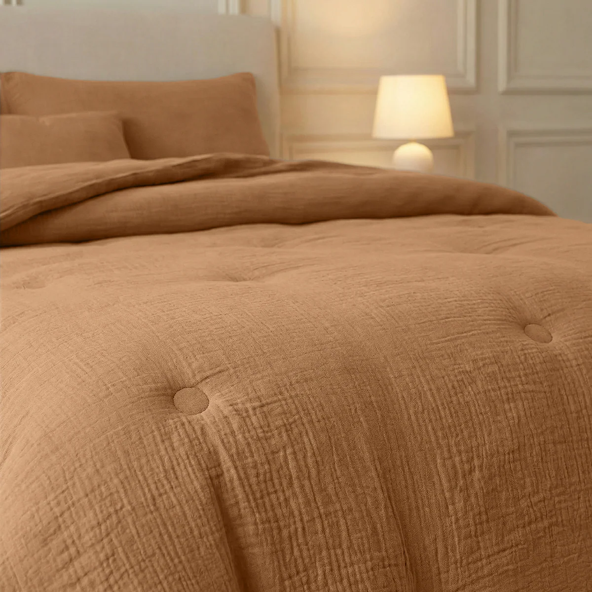Zelesta Deluxe Couette Mousseline de Coton - Terracotta - Image 4